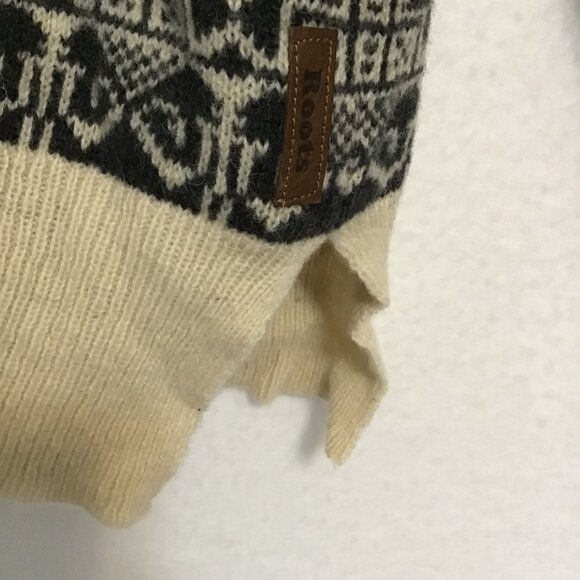 Roots Knit Wool Fair Isle Scoop Neck Sweater Size S - Picture 10 of 12